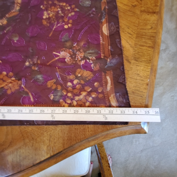 Beautiful Purple and Floral Silk Scarf - Picture 5 of 5
